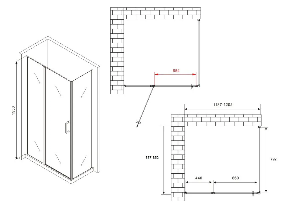 Душевой уголок Abber Sonnenstrand AG04120BS-S85B 120x85, профиль черный, стекло прозрачное Sancos — официальный сайт
