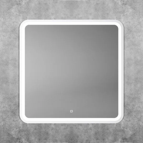 Зеркало Art&Max Genova White 80х80 белое, с LED-подсветкой, 6000К