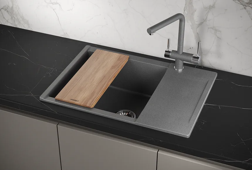 Мойка кухонная Granula Estetica 7003, графит Sancos — официальный сайт