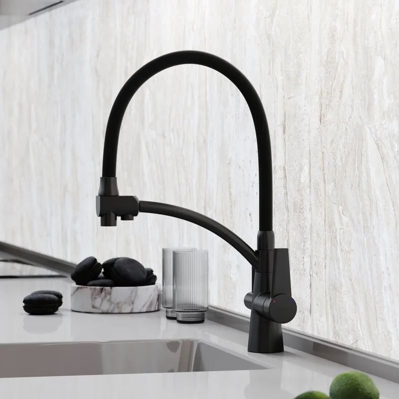 Смеситель для кухни Sancos Eri SC4001MB с гибким изливом, матовый черный Sancos — официальный сайт