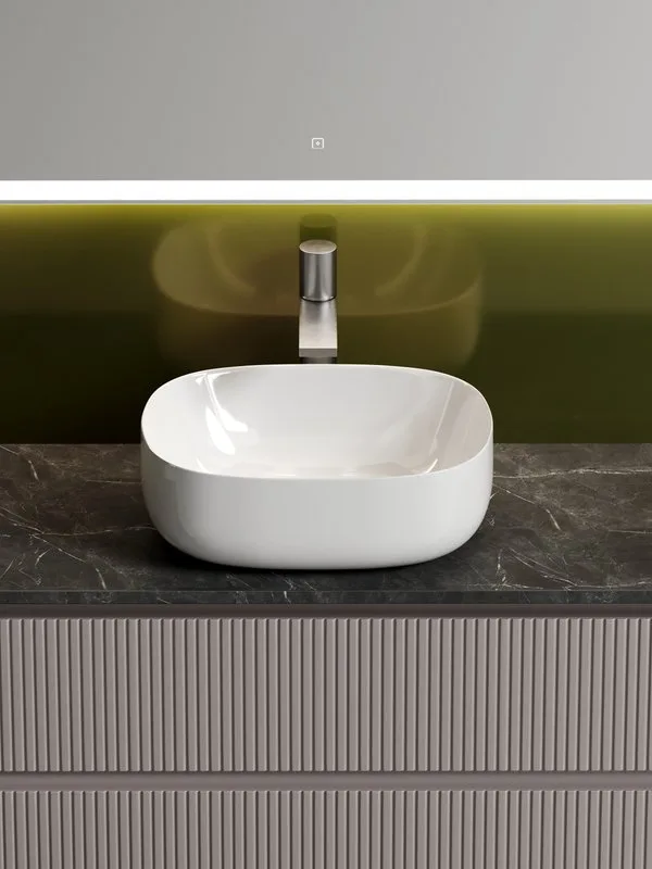 Тумба с раковиной Sancos Snob T 100 см, doha soft, столешница черный мрамор, раковина CN6018 Sancos — официальный сайт