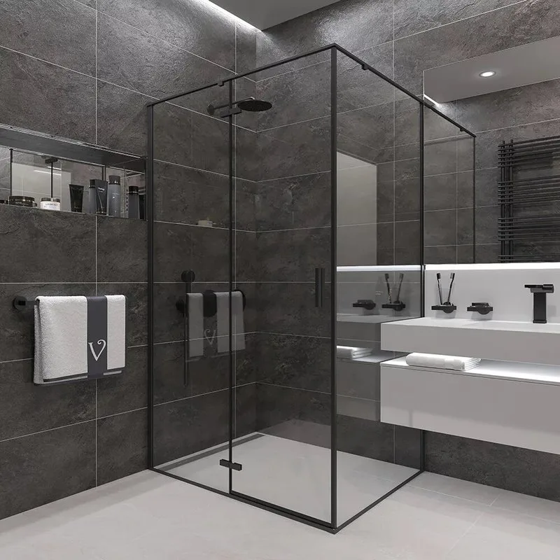 Душевой уголок Veconi Rovigo RV-073B 80x100, профиль черный Sancos — официальный сайт