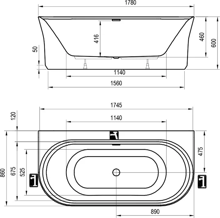 Акриловая ванна Ravak Ypsilon W 180x85 см, пристенная, белая, овальная, на ножках Sancos — официальный сайт
