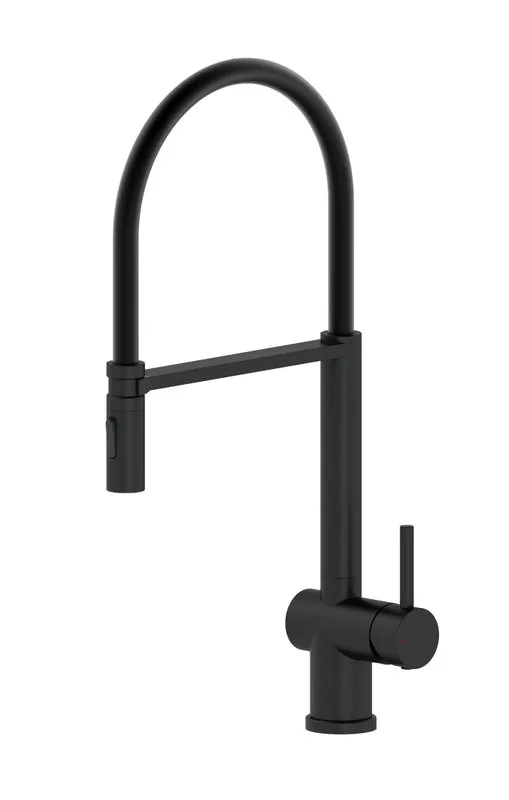 Смеситель для кухни Wonzon & Woghand WW-88438003-MB с гибким изливом, матовый черный Sancos — официальный сайт