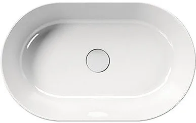Накладная раковина GSI Kube X 9458PVC11 60x37, овальная, белая глянцевая Sancos — официальный сайт