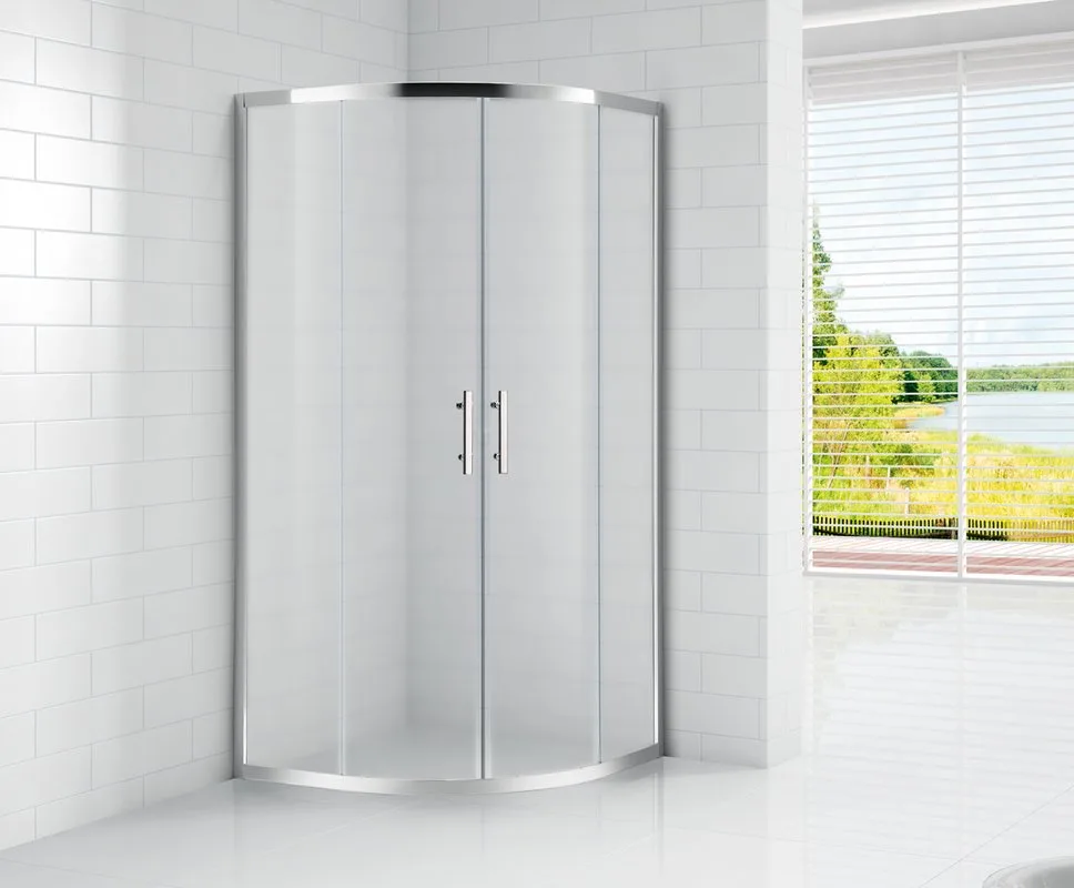Душевой уголок Cezares Eco O-R-2 90x90, профиль хром, стекло текстурное Sancos — официальный сайт