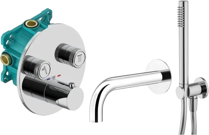 Душевой комплект Plumberia Selection PSBOX KITPSB02CR60, С ВНУТРЕННЕЙ ЧАСТЬЮ, хром Sancos — официальный сайт