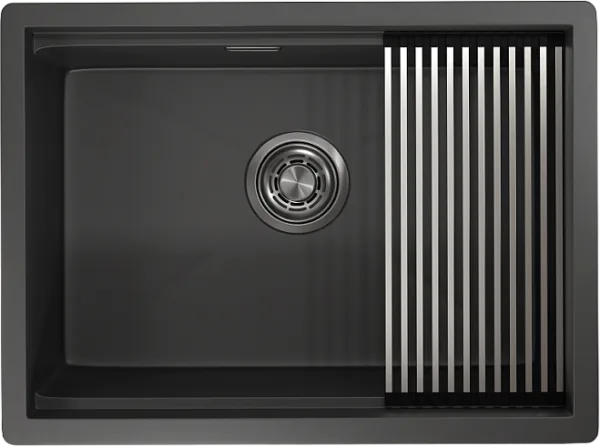 Мойка кухонная Granula Kitchen Space 6045U, черный матовый Sancos — Оригинал