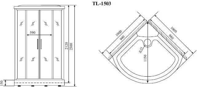Душевая кабина Timo Lux TL-1503, с сиденьем Sancos — официальный сайт