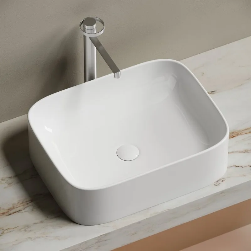 Накладная раковина Ceramicanova Element CN6052 белая глянцевая Sancos — официальный сайт