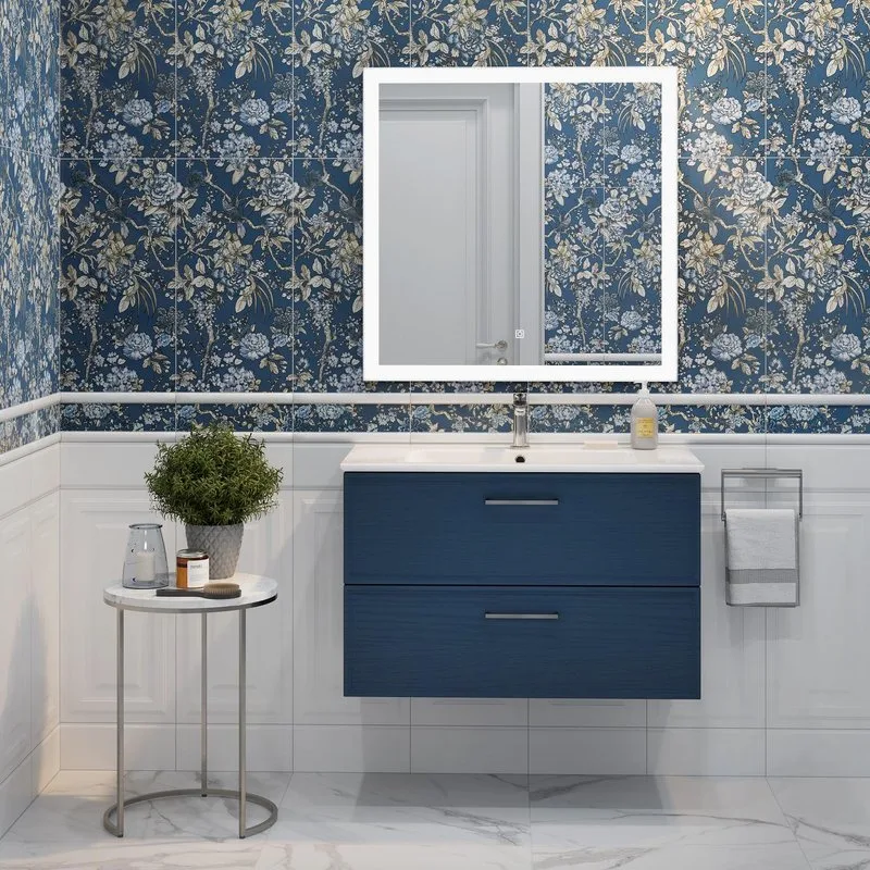 Тумба под раковину без столешницы KERAMA MARAZZI Piano Classic 85 подвесная, ясень синий матовый Sancos — официальный сайт