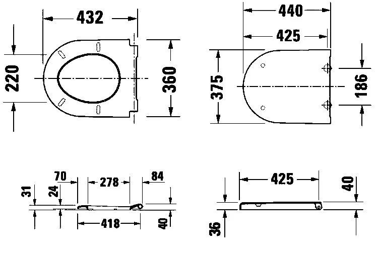 Крышка-сиденье Duravit D-code 0028490021 Sancos — официальный сайт