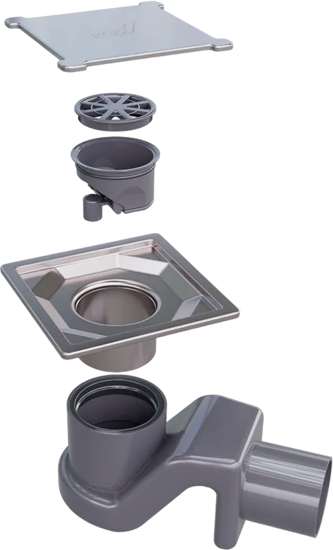 Душевой трап RGW Shower Drain SDR-13, 11х11 см, хром Sancos — официальный сайт
