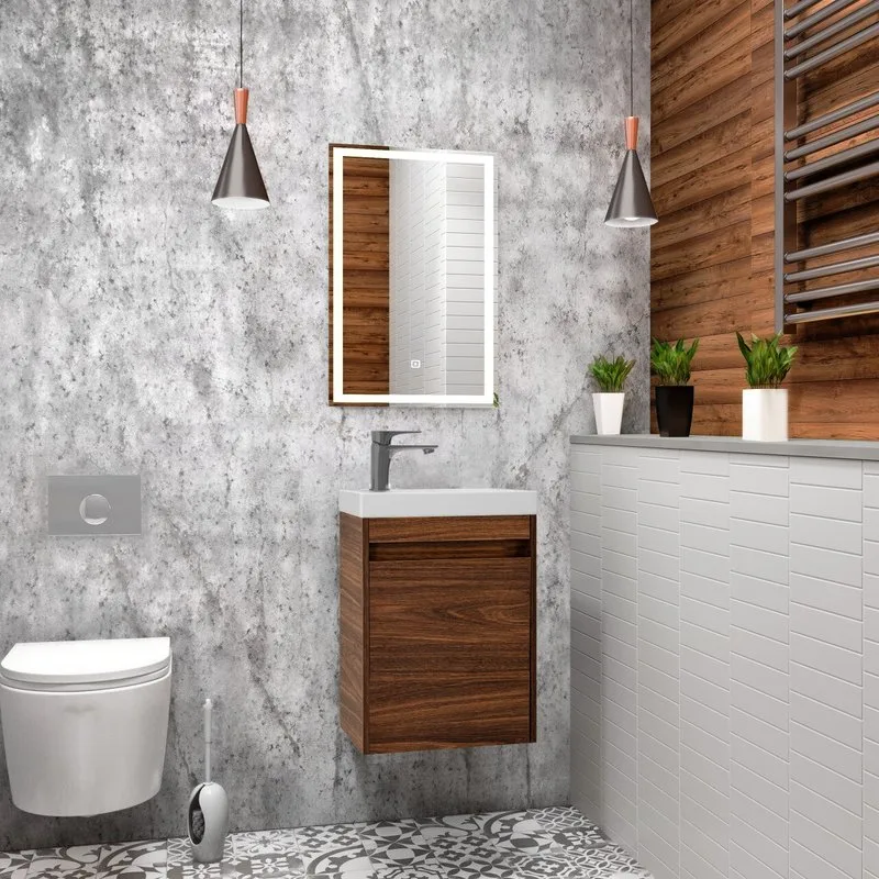Тумба под раковину без столешницы Art&Max Family-M 40 подвесная, bourbon oak, с дверцей Sancos — официальный сайт
