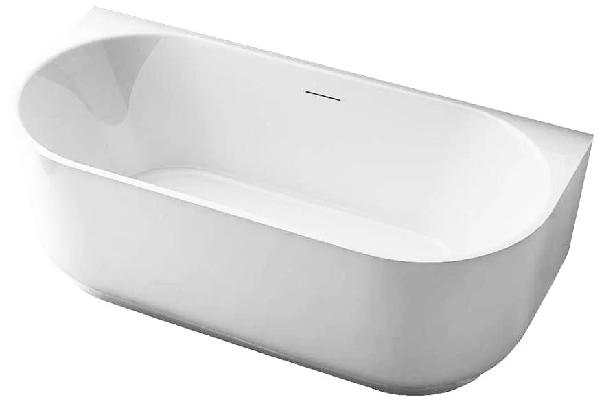 Акриловая ванна Vincea VBT-621 170x80 см, пристенная, белая, овальная, со сливом-переливом, с донным Sancos — официальный сайт