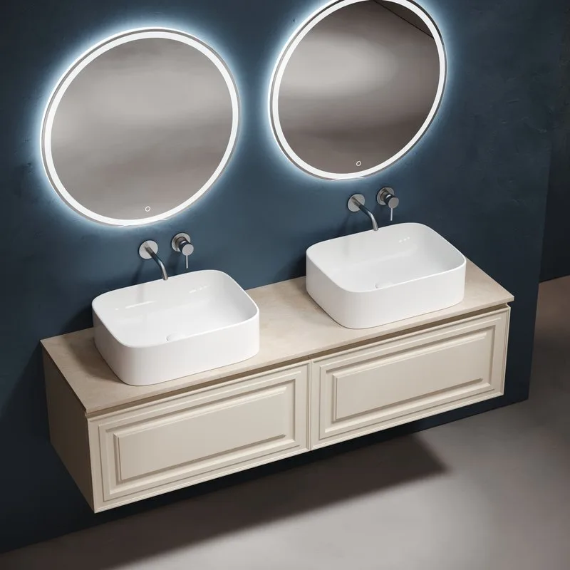 Тумба с раковиной Sancos Very 160 beige soft, столешница бежевая TT160A2, раковина CN6052 Sancos — официальный сайт