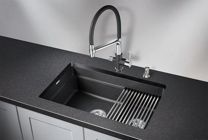 Мойка кухонная Granula Kitchen Space 7304U, черный Sancos — официальный сайт