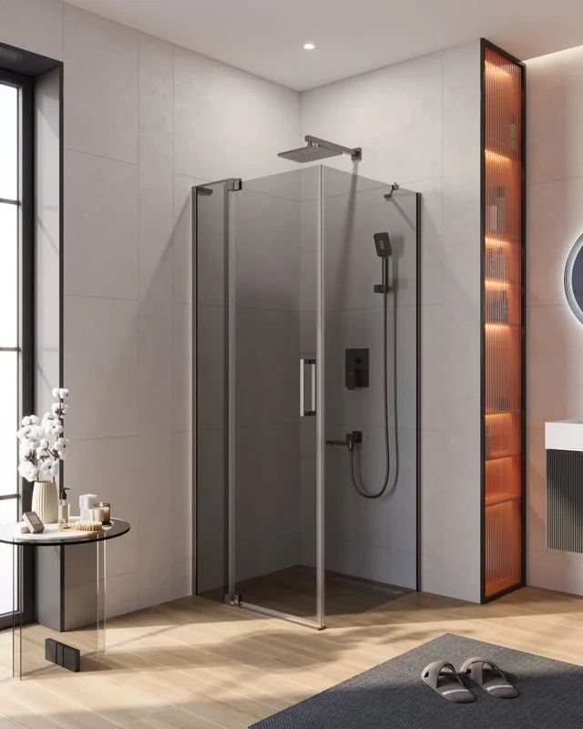 Душевой уголок Cezares Slider AH 1 80-70/80 GRIGIO GM профиль оружейная сталь, стекло серое Sancos — официальный сайт