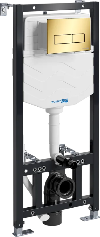 Система инсталляции для унитазов Wasserkraft Aller 10TLT.010.ME.PG03, с кнопкой смыва золото Sancos — официальный сайт