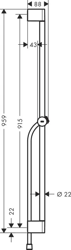 Душевая штанга Hansgrohe Unica 24401000 90 см Sancos — официальный сайт