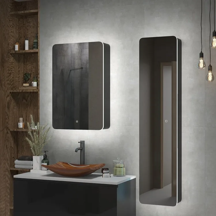 Зеркало-шкаф Art&Max Lecce 57 L с подсветкой Sancos — официальный сайт