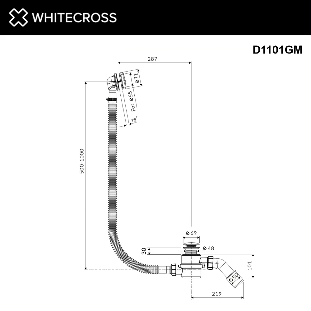Слив-перелив WHITECROSS ULTIMA D1101GM, оружейная сталь Sancos — официальный сайт