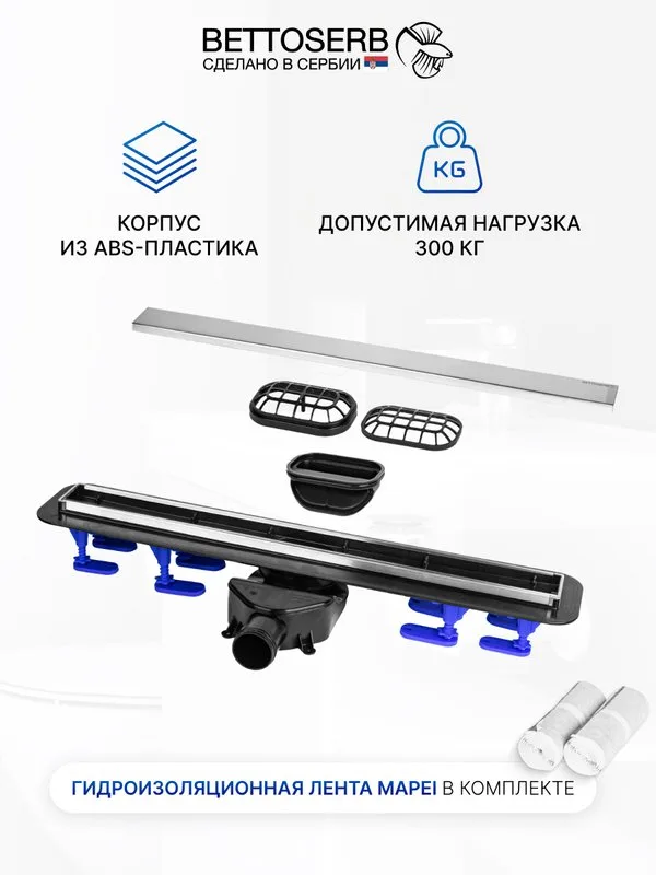 Душевой трап (лоток) BETTOSERB 650 хром Sancos — официальный сайт