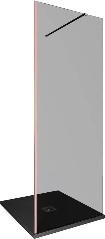 Душевая перегородка Allen Brau Infinity 1 3.21006.60.T 80 см, профиль медь браш, стекло тонированное Sancos — официальный сайт