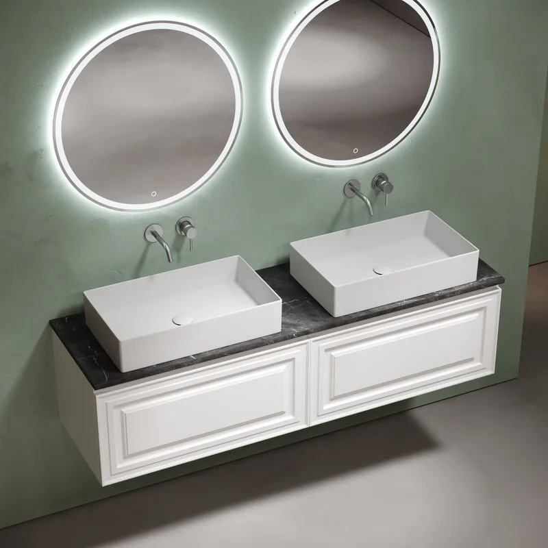 Тумба с раковиной Sancos Very 160 bianco, столешница черный мрамор TT160A1, раковина CN6070 Sancos — официальный сайт