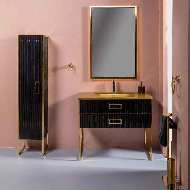Зеркало Armadi Art Monaco 70 черное, золото, с подсветкой Sancos — официальный сайт