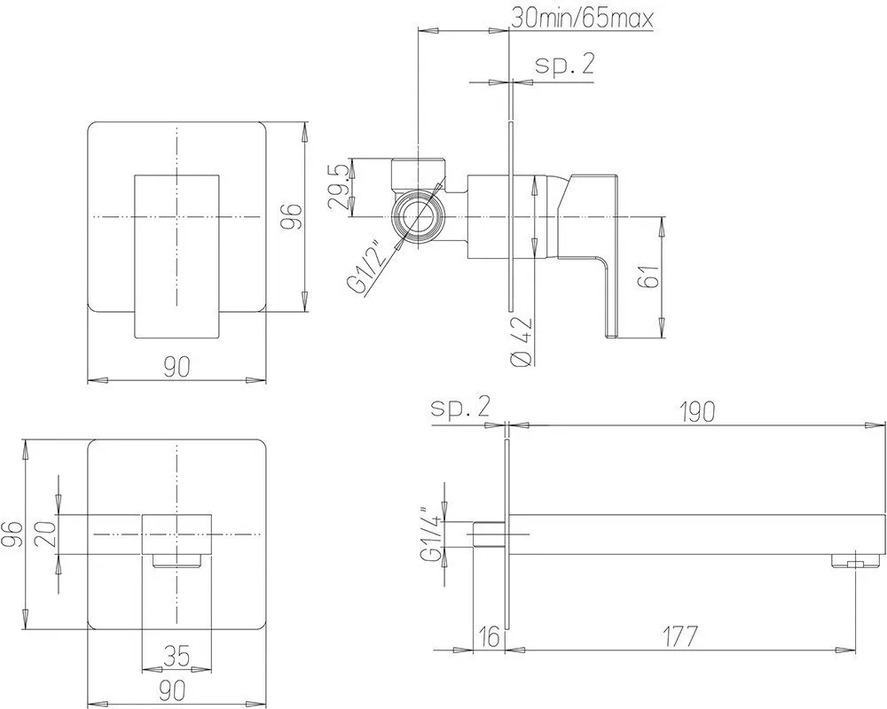 Смеситель для раковины Paini Dax-R 84PZ208RQ С ВНУТРЕННЕЙ ЧАСТЬЮ Sancos — официальный сайт