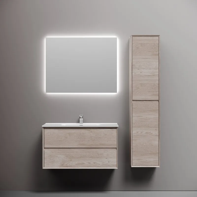 Тумба с раковиной Sancos Marmi 2.0 90 дуб галифакс натуральный, раковина CN7002 Sancos — официальный сайт
