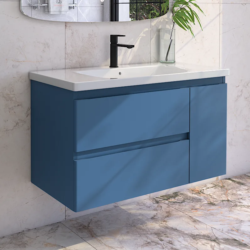 Тумба под раковину без столешницы Caprigo Forte 100 R подвесная, бриллиантово-синий