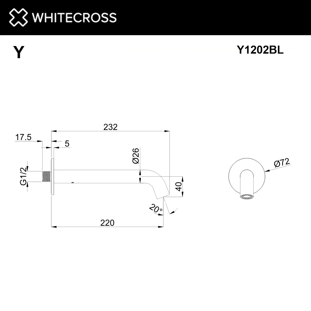 Излив WHITECROSS Y Y1202BL черный матовый Sancos — официальный сайт
