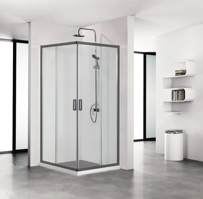 Душевой уголок AQUATEK AQ ARI KV 10020BL 100х100 см, черный матовый профиль Sancos — официальный сайт