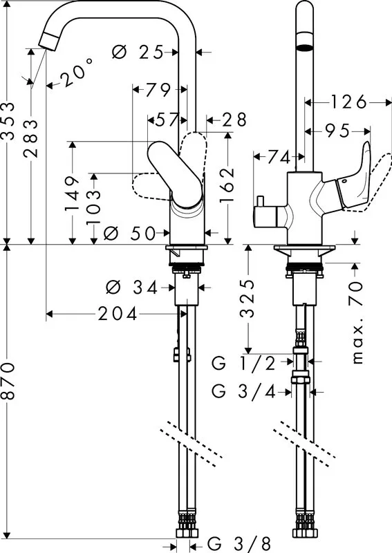 Смеситель для кухни Hansgrohe Focus E2 31823000 Sancos — официальный сайт