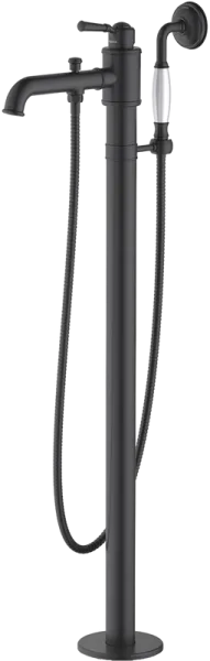 Напольный смеситель для ванны с душем AQUATEK Классик AQ1545MB, С ВНУТРЕННЕЙ ЧАСТЬЮ, матовый черный Sancos — Оригинал