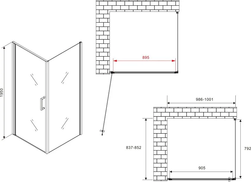 Душевой уголок Abber Sonnenstrand AG04100B-S85B 100x85, профиль черный, стекло прозрачное Sancos — официальный сайт