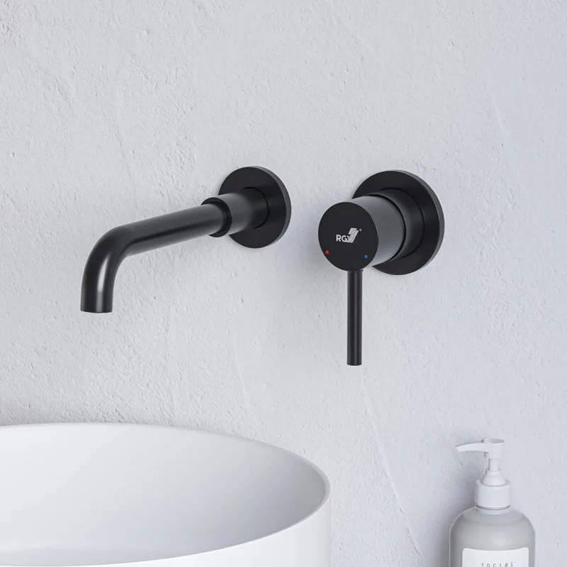 Смеситель для раковины RGW Shower Panels SP-47B С ВНУТРЕННЕЙ ЧАСТЬЮ, черный Sancos — официальный сайт