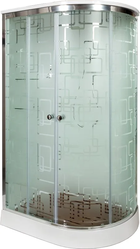 Душевая кабина DTO EM1511L 110х80, профиль хром, стекло матовое с узором Sancos — официальный сайт