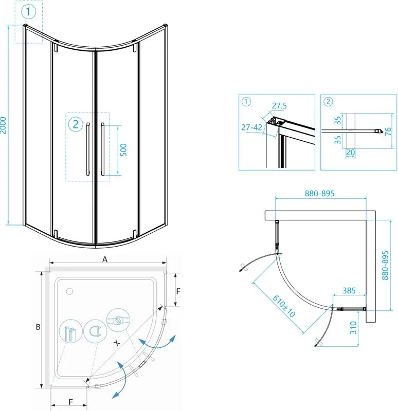 Душевой уголок RGW Stilvoll SV-53 90x90x200 профиль хром Sancos — официальный сайт