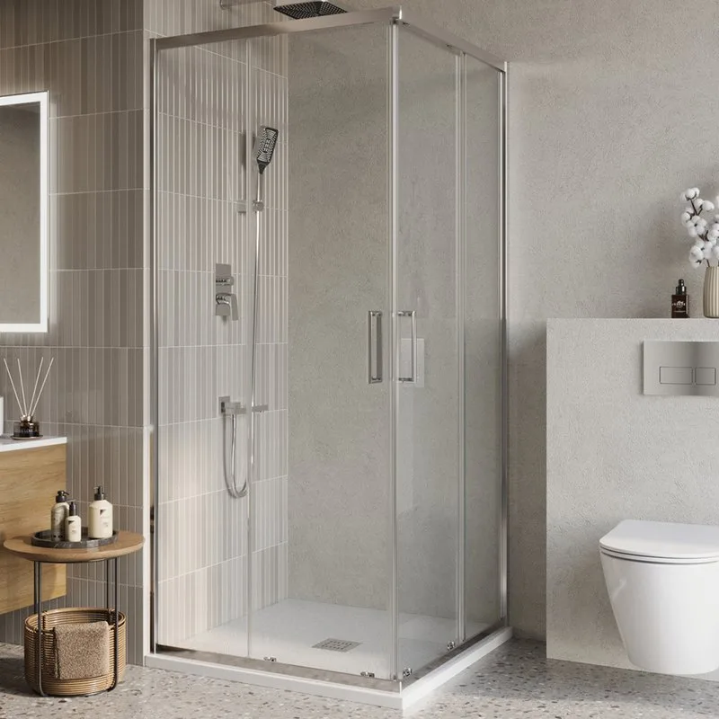 Душевой уголок BelBagno Luce A-2-100-C-Cr 100x100, профиль хром, стекло прозрачное Sancos — официальный сайт