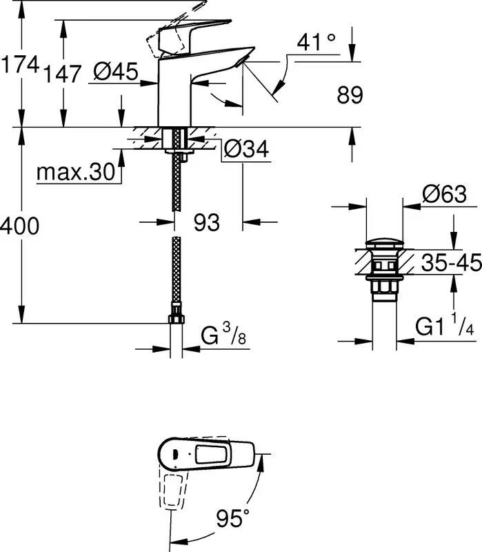 Смеситель Grohe BauLoop 23883001 хром Sancos — официальный сайт