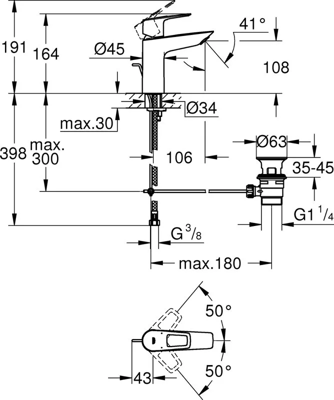 Смеситель Grohe Start Loop 23778001 хром Sancos — официальный сайт