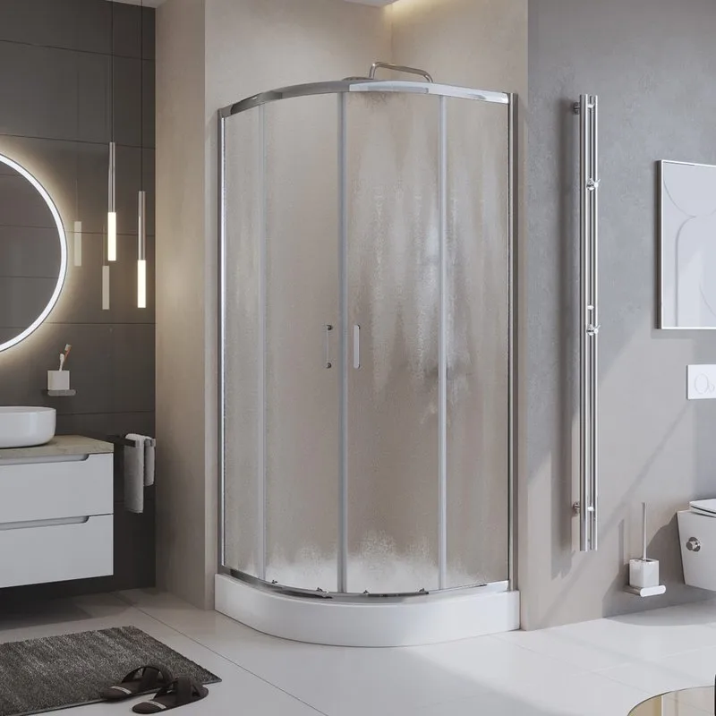 Душевой уголок BelBagno Uno UNO-195-R-2-100-CH-CR стекло рифленое Sancos — официальный сайт