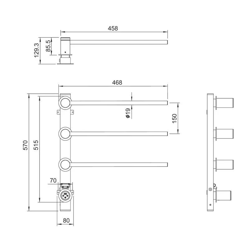 Полотенцесушитель электрический Wonzon & Woghand WW-AL313-BR С ВНУТРЕННЕЙ ЧАСТЬЮ, браширвоанный нике Sancos — официальный сайт