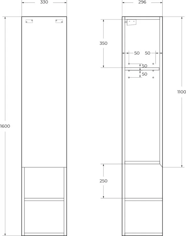 Шкаф-пенал для ванной BelBagno Kraft L rovere nebrasca nature, 1 дверь Sancos — официальный сайт