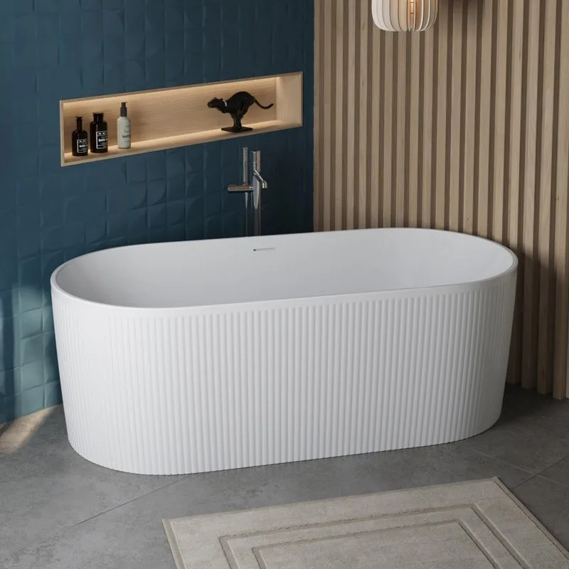 Акриловая ванна BelBagno BB411 170x80 см, отдельностоящая, белая матовая, овальная, со сливом-перели Sancos — официальный сайт