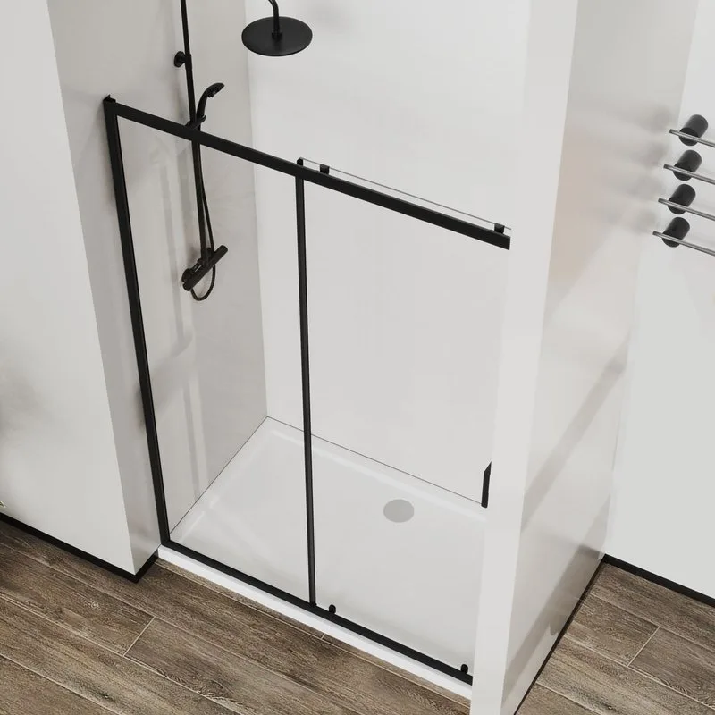Душевая дверь в нишу Vincea City VDS-5CT120CLB 120 см, стекло прозрачное, черный Sancos — официальный сайт