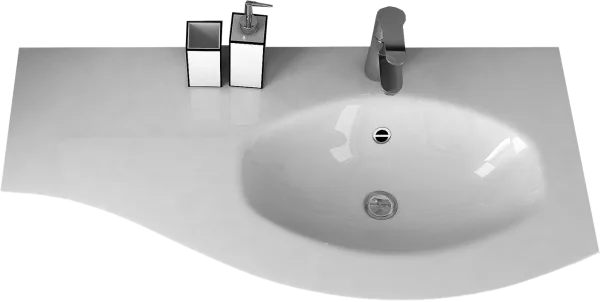 Мебельная раковина Cezares 50154 104х52 R bianco Sancos — Оригинал